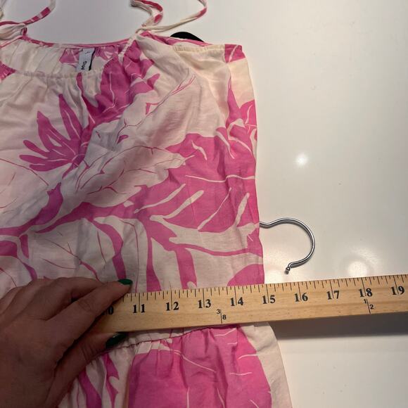 Mango Pink Floral Maxi Dress Spaghetti Straps Sz 6 Resortwear Vacation - Picture 13 of 13